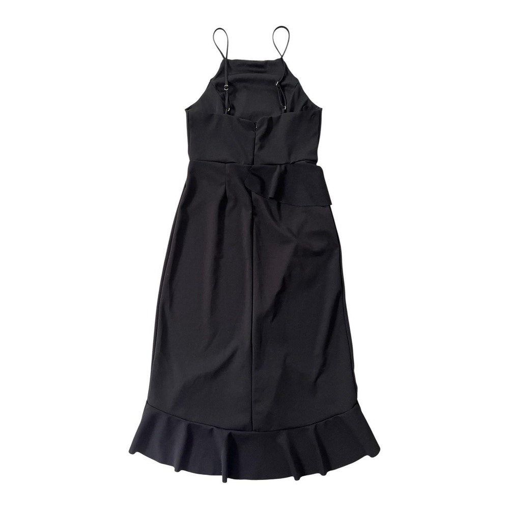 Francescas EMORY PARK Halter Dress Black Side Ruffle Spaghetti Strap Small - Picture 4 of 4